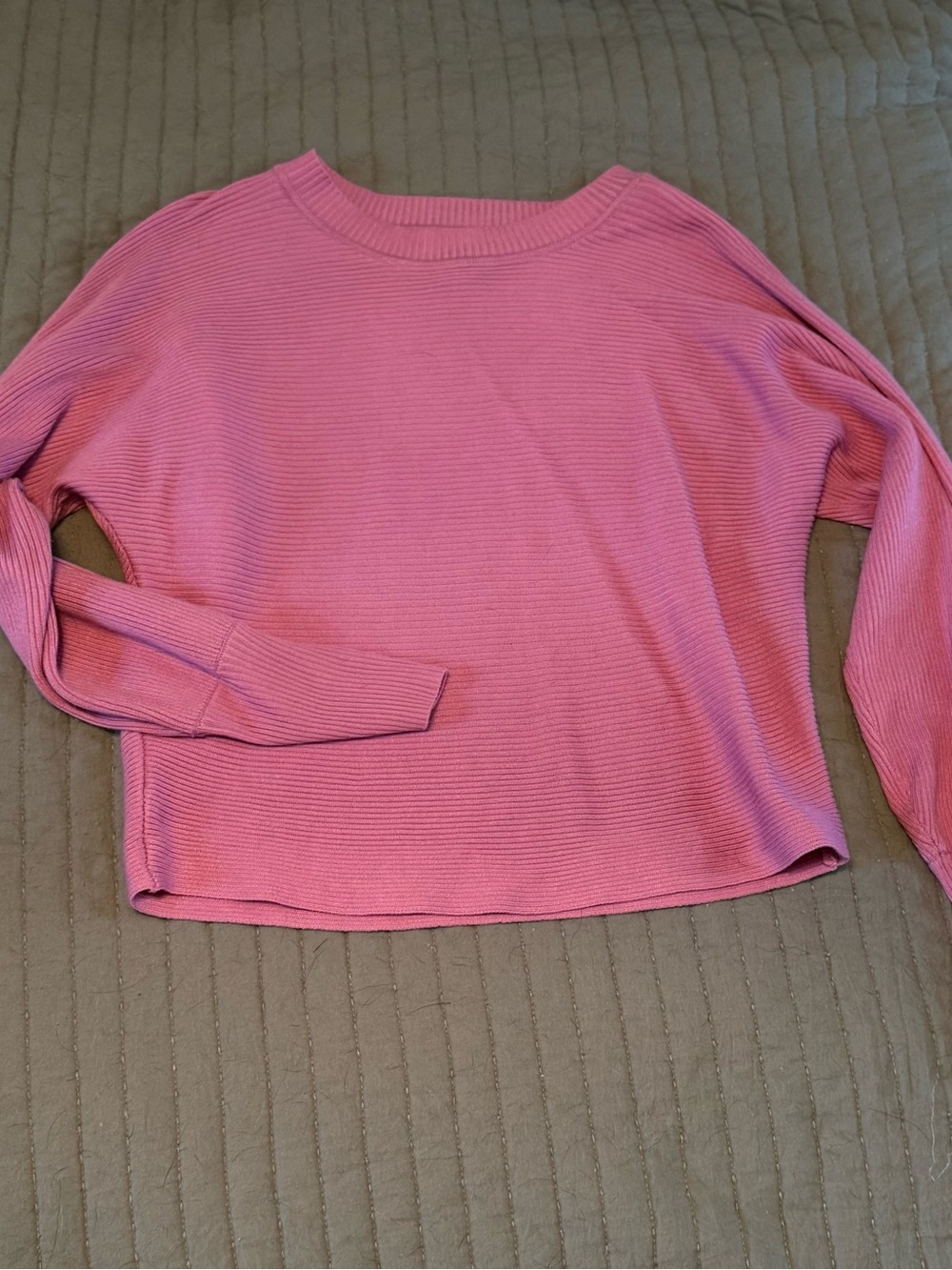 Pink Rose Women's Ribbed Crewneck Sweater